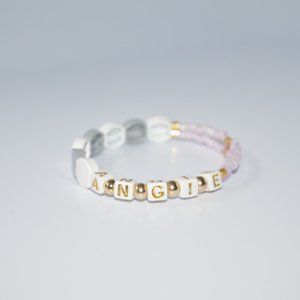Personalize Tila Tiles Gray 14k gold Bracelet